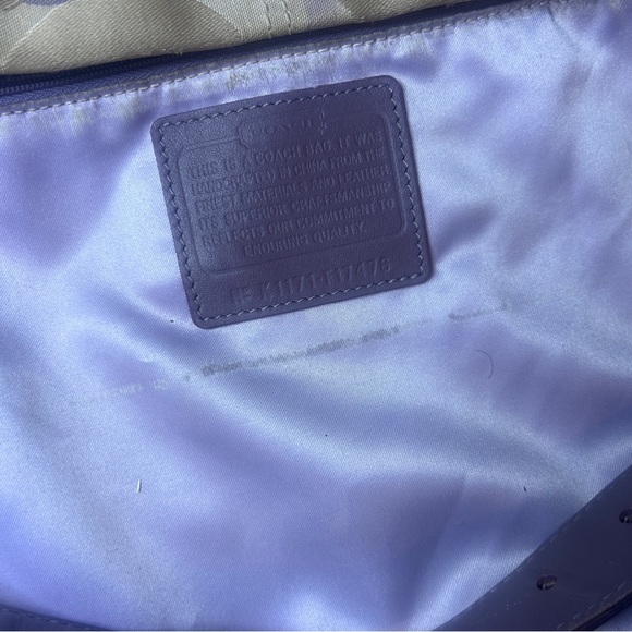 Vintage Coach Beige and Purple Shoulder Bag - Picture 2 of 13